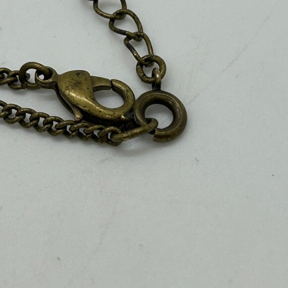 Nina Ricci For Avon Tiger Eye Necklace Dangle Floral Vintage Brass-tone - Picture 11 of 15